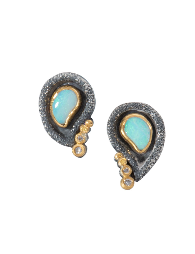 Opal Paisley Studs