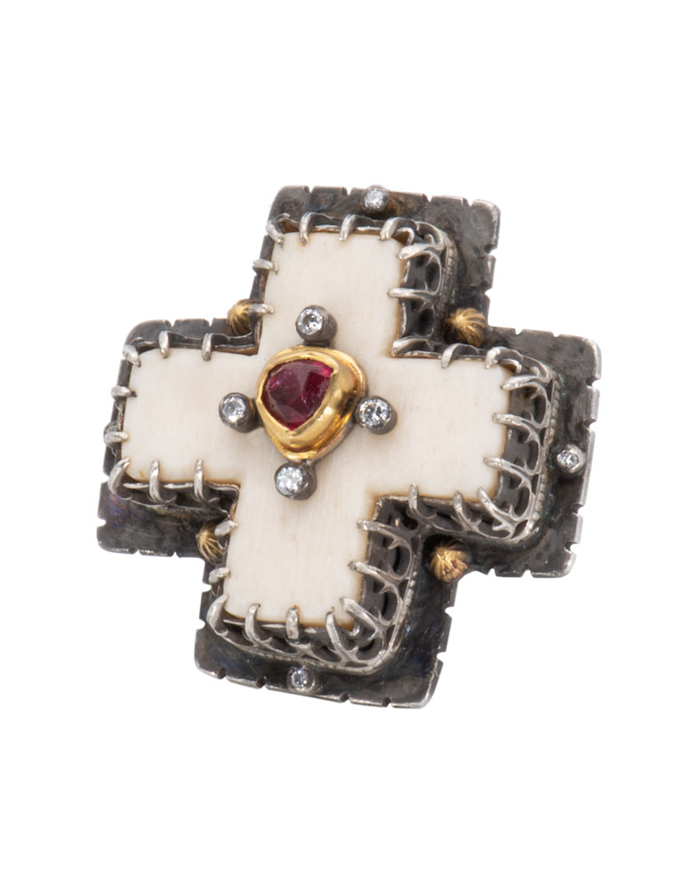 Bone Cross Ring