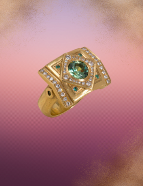 Russian Demantoid Garnet Ring