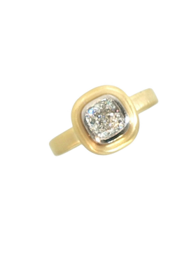 Diamond Cushion Cut Kashmir Ring