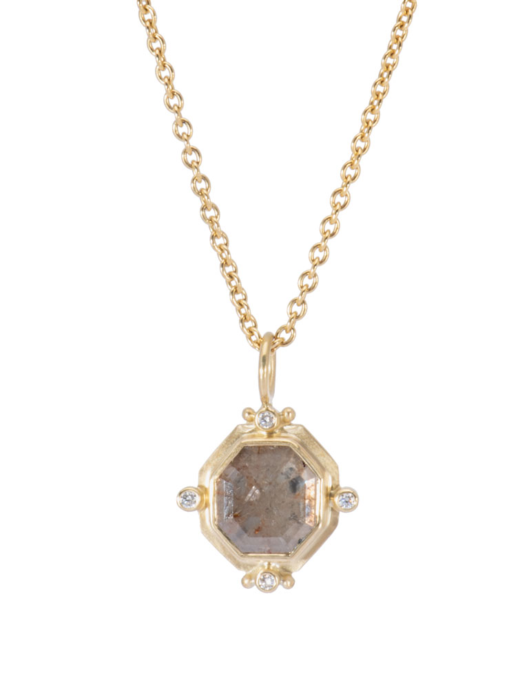 Brown Diamond Octagon Pendant