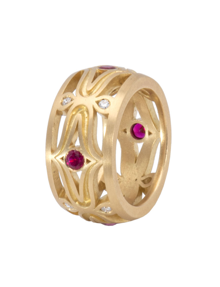High Dome Ruby Lily Ring
