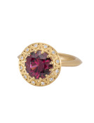 Garnet Lily Cup Ring Main View
