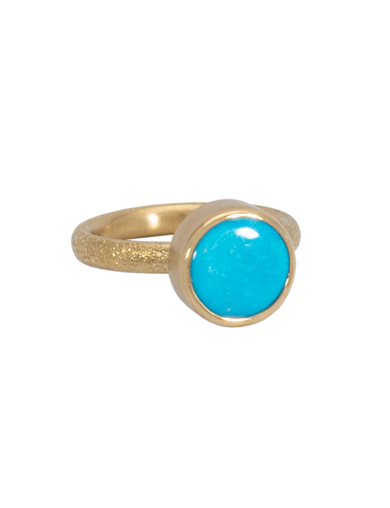 Round Blue Gem Turquoise Ring