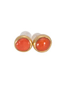 Mediterranean Round Coral Studs Main View