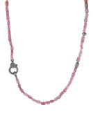 Pink Tourmaline Crystal Bead Necklace Main View