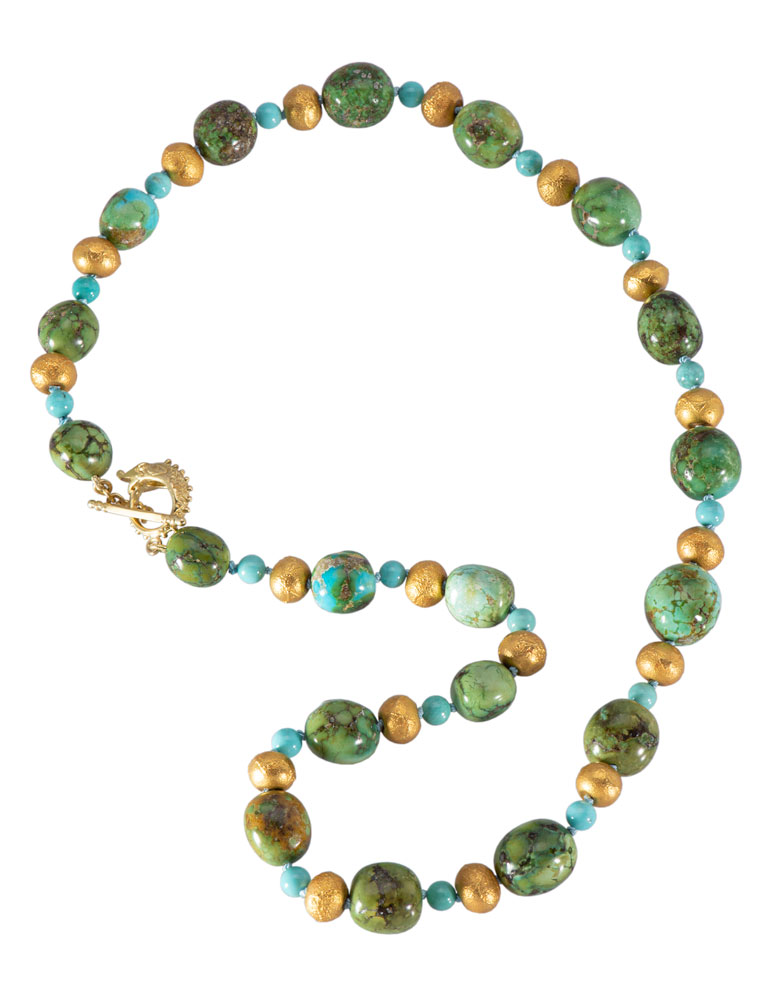 Sonoran Gold and Kingman Turquoise Necklace