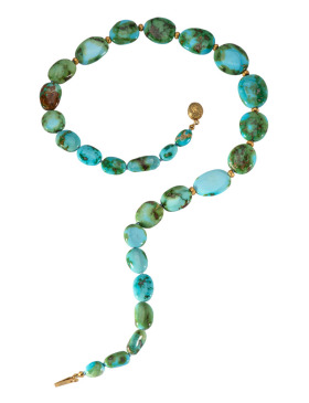 Sonoran Gold Turquoise and Gold Bead Necklace