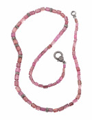 Pink Tourmaline Barrel Bead Necklace Main View