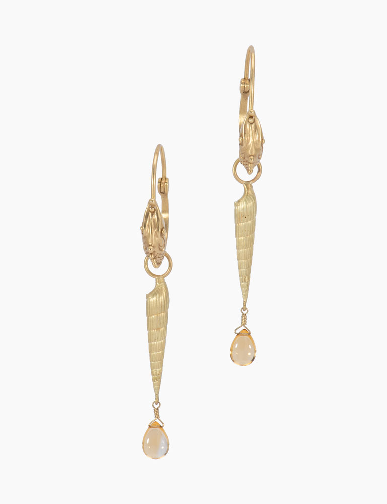 Split Shell Citrine Drops
