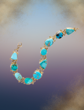 Blue Gem and Carico Lake Turquoise Bracelet