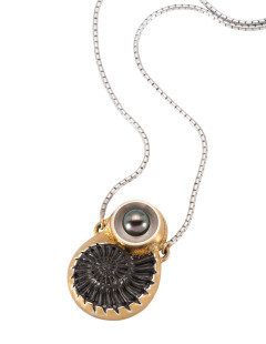 Ammonite and Tahitian Pearl Necklace