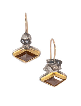 Brown Diamond Circle of Life Earrings