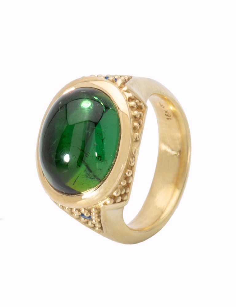 Green Tourmaline Nadeera Ring