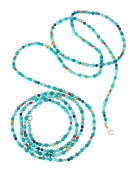 Turquoise, Coral, and Lapis Bead Necklace Main View