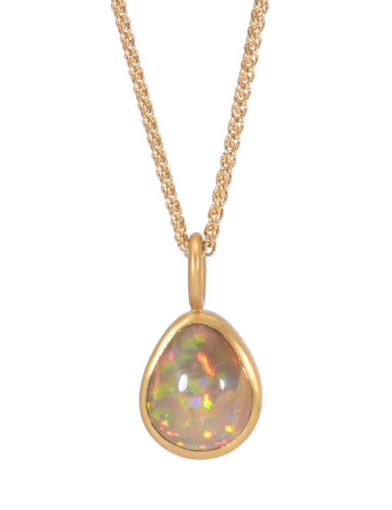 Ethiopian Opal Teardrop Pendant