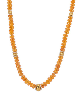 Mandarin Garnet Beaded Necklace