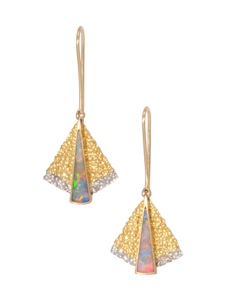 Australian Opal Moth Earrings