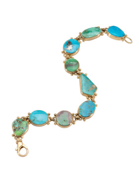 Natural Turquoise  and Variscite Bracelet