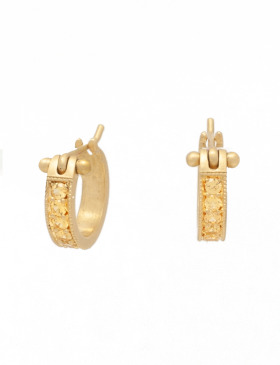 Small Yellow Sapphire Pave Hoops