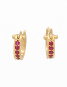 Small Ruby Pave Hoops Main View