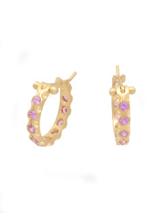 Large Pink Sapphire Cypress Hoops