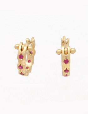 Small Cypress Ruby Hoops