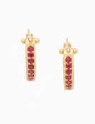 Large Ruby Pave Hoops Main View