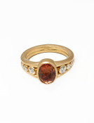 Perugia Ring with Orange Sapphire and Diamonds Main View