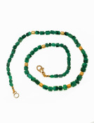 Emerald and Gold Barrel Necklace Main View