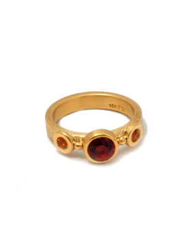 Garnet and Sapphire Queen of Cups Ring