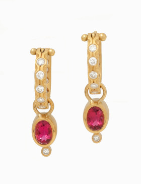 Pink Sapphire and Diamond Moondrops