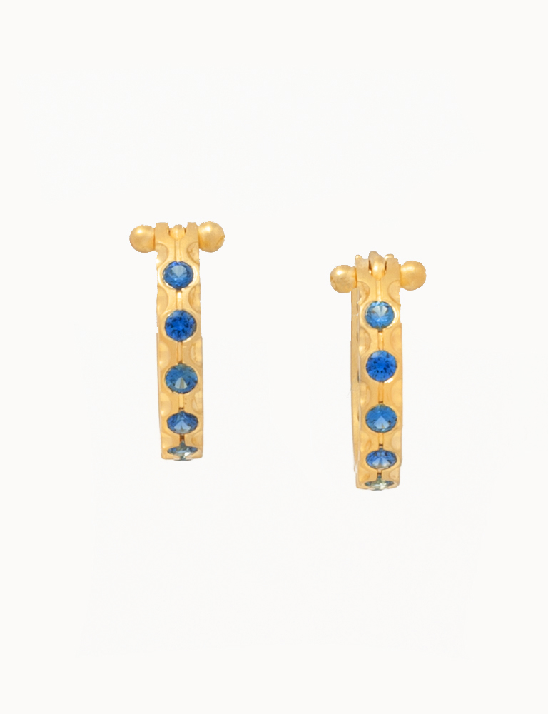 Large Blue Sapphire Cypress Hoops