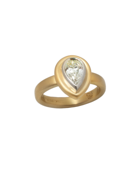 Pear Shaped Diamond Kashmir Ring