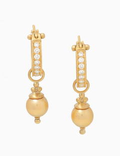 Golden Pearl Drops with Beads