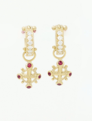 Poseidon Cross Drops with Rubies Main View