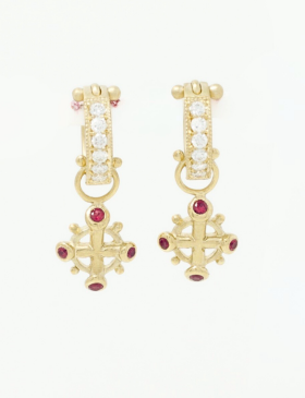 Poseidon Cross Drops with Rubies