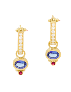 Tanzanite and Red Tourmaline Drops