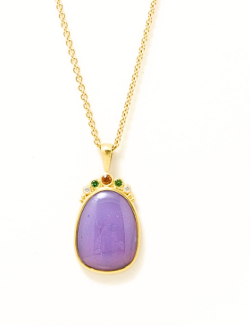 Holly Agate Lotus Pendant