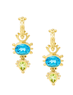 Blue Topaz and Peridot Geneva Drops