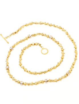 Gold Beaded Diamond Necklace