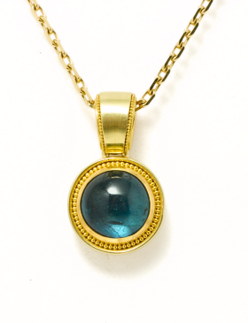 Indicolite Cabochon Pendant