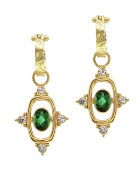 Grande Tabla with Green Tourmaline and Diamond Drops