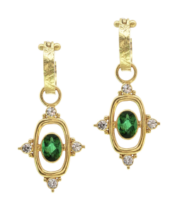 Grande Tabla with Green Tourmaline and Diamond Drops