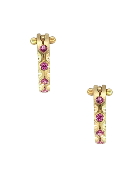 Small Cypress Hoop with Pink Sapphires