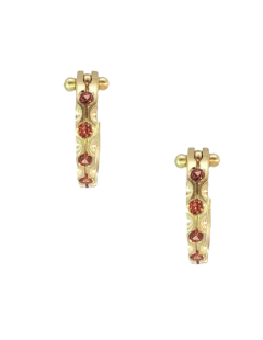 Small Orange Sapphire Cypress Hoops