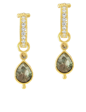 Rose Cut Grey Diamond Drops
