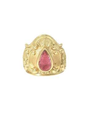 Long Nouveau Ring with Pink Tourmaline