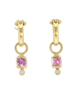 Pink Sapphire and Diamond Gondola Drops