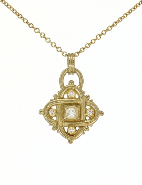 Lover's Knot Pendant with Diamonds
